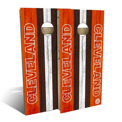 Cleveland Football Cornhole Board Set | Includes (2) Boards, (8) Bags & Optional Accessories
