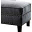 Méridienne de style transitionnel en mélange de lin gris 1pc avec détails cloutés, oreiller et finition cerisier foncé, l 61 po x P 25 po x H 31 1/2 po, oreiller moderne de style contemporain pour le salon, style, structure