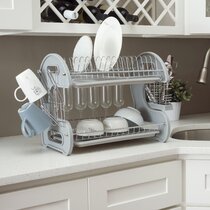 Kitcheniva Stainless Steel Over The Sink Dish Drying Rack 2 Tier