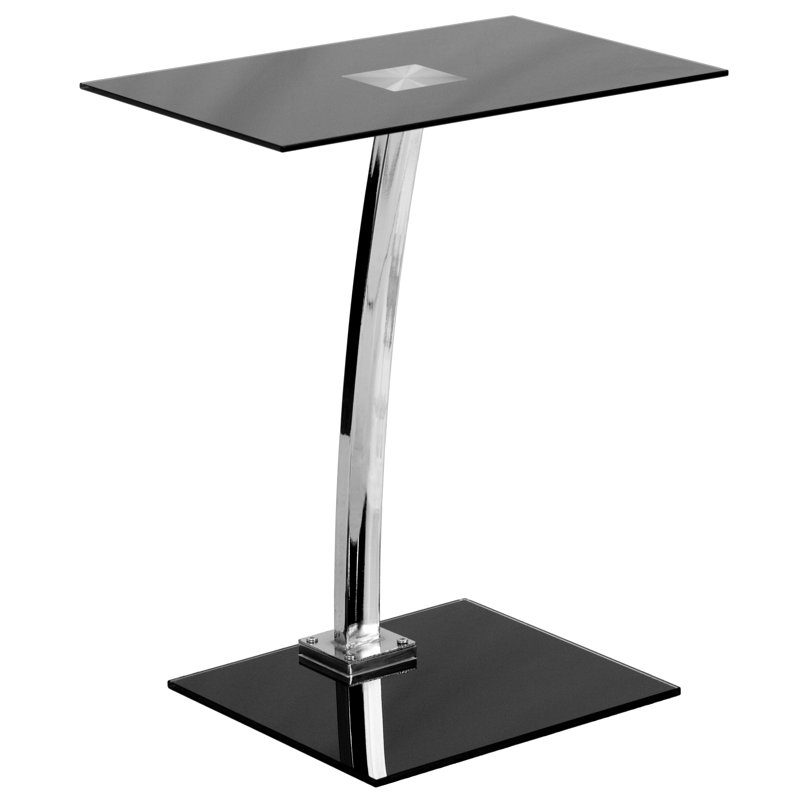 Laptop Computer Desk with Silk Tempered Glass Top