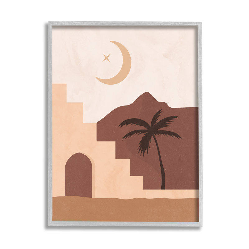 Moyen-Orient nuit désertique, H 16 po x l 16 po x P 1,5 po, Estampe numérique Farmhouse