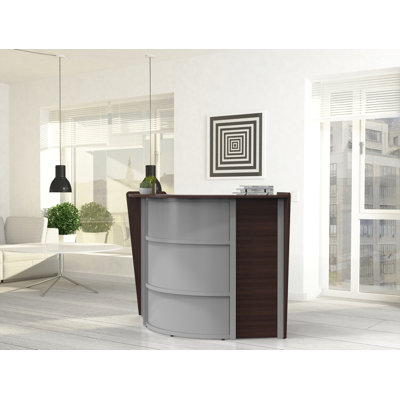 Ekow L-Shaped Synthetic Laminate Reception Desk