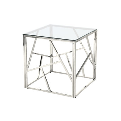 Estefania Glass Top End Table
