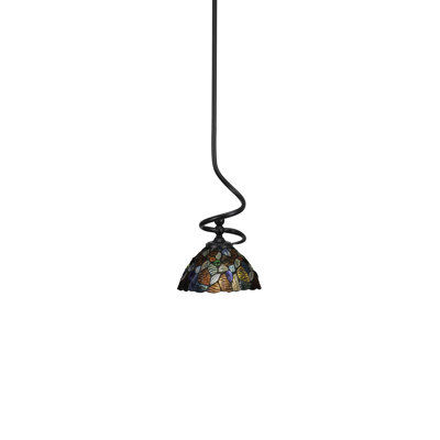 Mini-luminaire suspendu Capri avec verre d'art mosaïque bleu 7 po