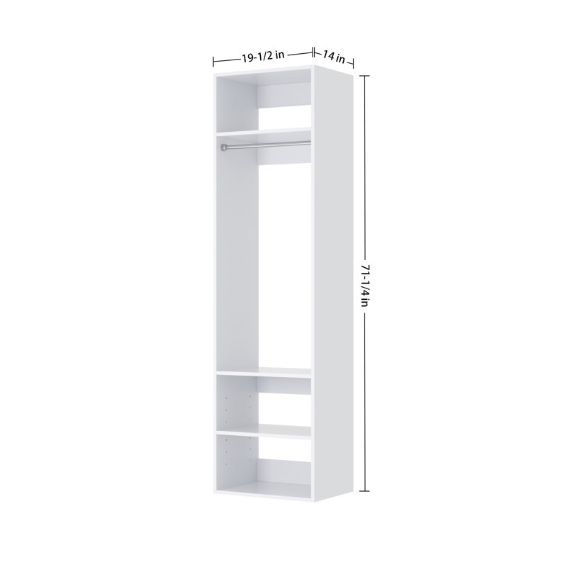 Medium Hanging Unit in White, 71.25" H x 19.5"  W x 14" D