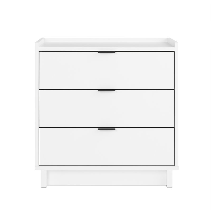 Chaunta 26.5'' W Nightstand Bedside Table, Nightstand for Bedroom, End Table with 3 Drawers 26.5" W x 26.75" H x 16" D, White