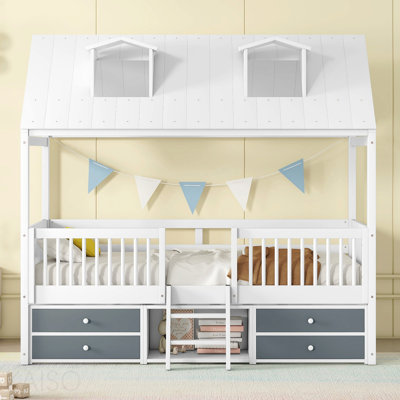 Structure de lit simple en bois, blanc