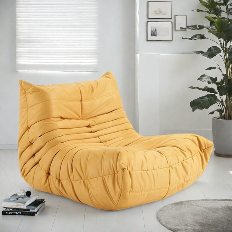 Retro minimalist caterpillar sofa, Yellow