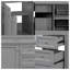 Armoire de meuble-lavabo moderne 36 po avec 3 tiroirs et tablette réglable - structure en bois massif, finition grise, sans lavabo supérieur-192603108