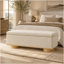 Banquette de rangement moderne 50 po avec repose-pieds en avoine et banc pour le salon de la chambre à coucher