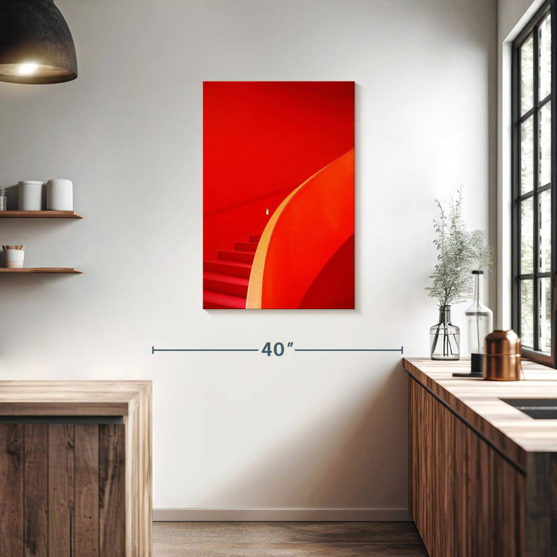 Lilie Red Staircase, 36" H x 24" W