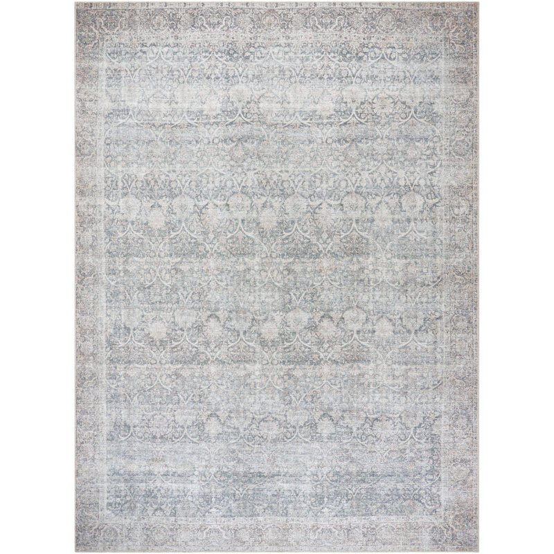 Vivir x Livabliss Lorelai Dark Grey Machine Washable Area Rug, Rectangle 6'7" x 9'
