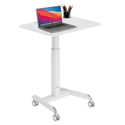Montez-le! Chariot mobile pour ordinateur portable debout, bureau à roulettes, supporte jusqu'à 17,6 lb, blanc