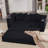 2-In-1 Convertible Sleeper Couch,Modern Sofa , Floor Folding Couch,Corduroy ,5 Pillows,Side Pocket, Cup Holders,Apartment, Home Office, No Assembly,3 Seat,Black-910879797