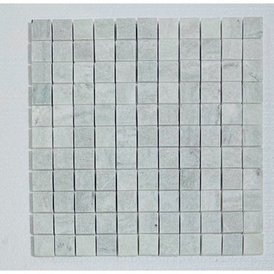 12" x 12" Premium Ming Green Marble Grid Mosaic Wall & Floor Tile