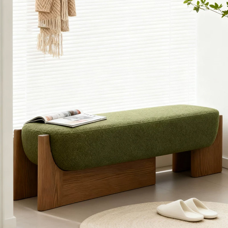 Banc rembourré vert, Vert, H 16,54 po x l 39,37 po x P 17,72 po
