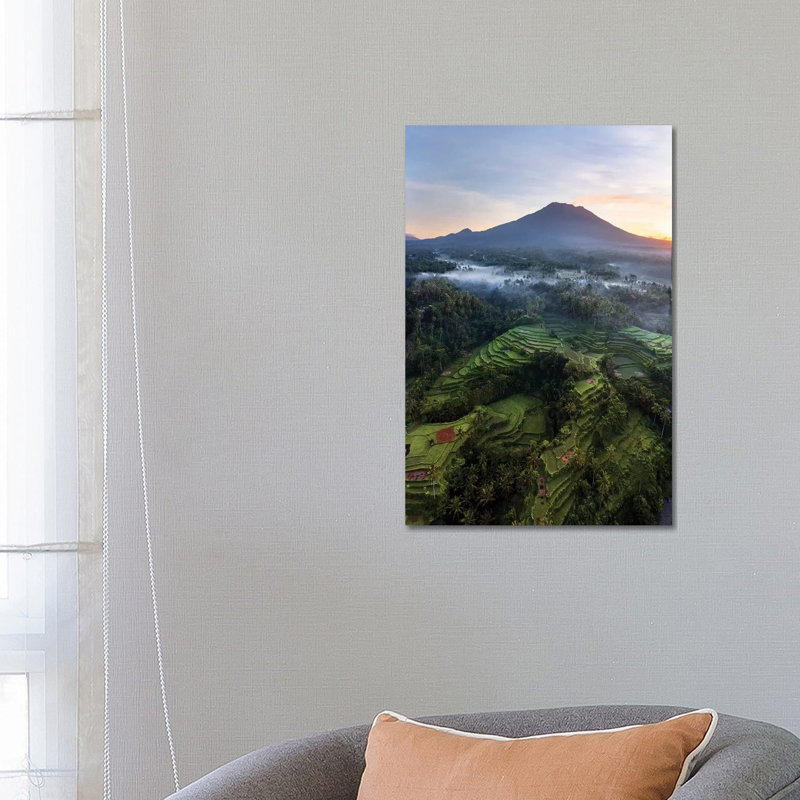 Volcano And Rice Fields, Bali II by Matteo Colombo - Wrapped Canvas Print, 66.04 cm H x 45.72 cm W x 1.91 cm D