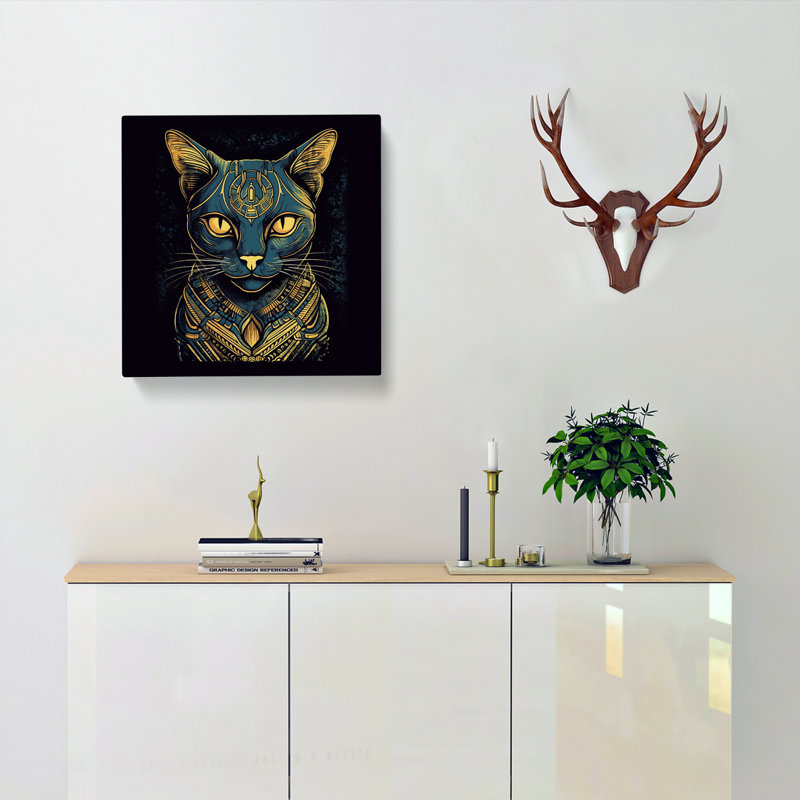 Egyptian Cat Liquify - Wrapped Canvas, 35cm H x 35cm W x 3cm D