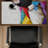 Colorful umbrellas - 15.75"x31.50" Desk mat