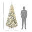 Décoration de Noël d'arbre de Noël artificielle haute 7,5 pi avec 1188 branches floquées par la neige, 500 lumières DEL blanc chaud, ouverture automatique, vert
