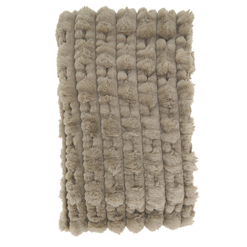 Jeté en fausse fourrure moelleux - Jeté décoratif texturé doux pour canapé, lit et vie confortable, Brun
