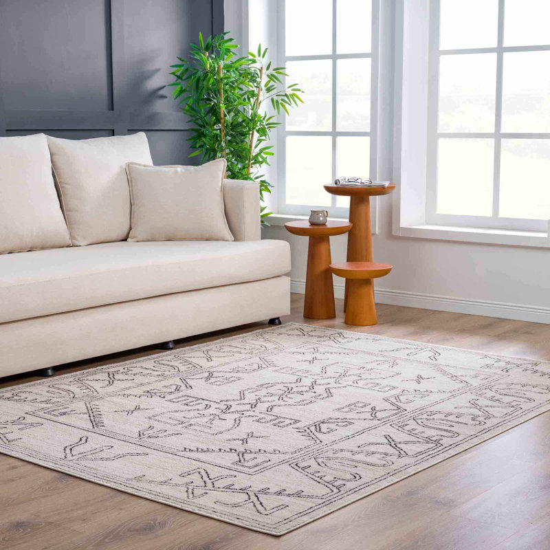 Tapis beige Divyar Southwestern, Rectangle 5 pi 3 po x 7 pi