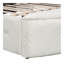 Lit plateforme tapissier en velours avec tête de lit à oreilles, 1 grand tiroir et 2 tabourets de rangement latéraux (beige)-1277911676