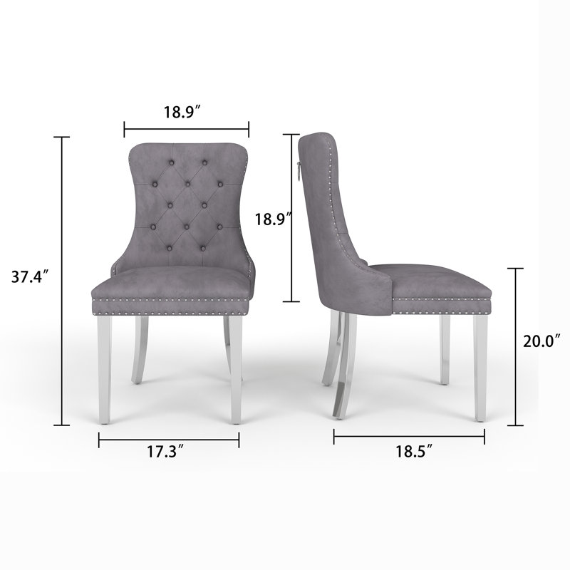 Chaise Parsons, Gris, Argent