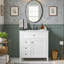 Armoire moderne 30 po en bois d'hévéa noir et blanc avec gris et bleu gris avec 4 tiroirs et 1 porte de rangement-131445199