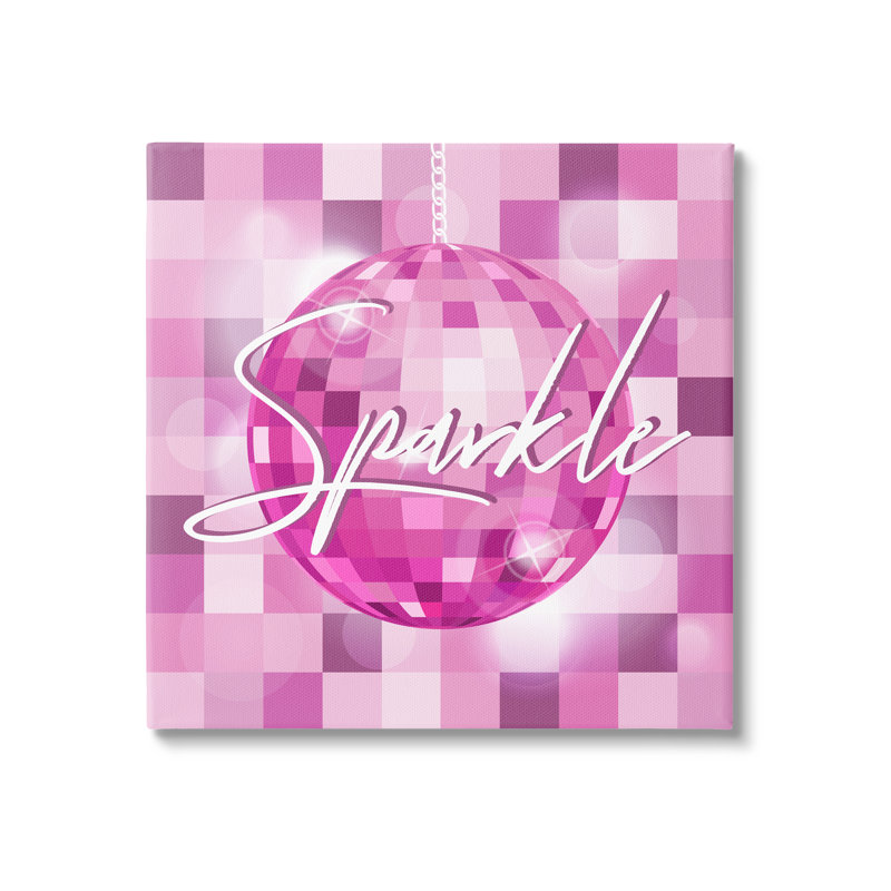 «Sparkle Pink Disco Ball», impression sur toile, H 30 po x l 30 po x P 1,5 po
