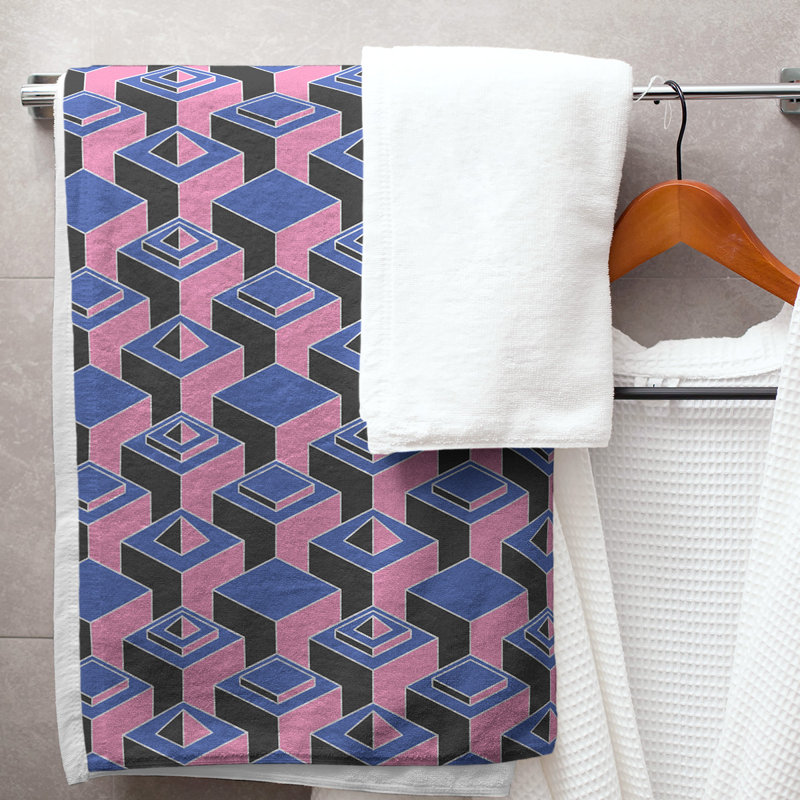 Jordao Bath Towel, Blue/Pink