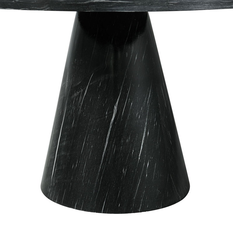Odette 48" Round Black Marble Dining Table