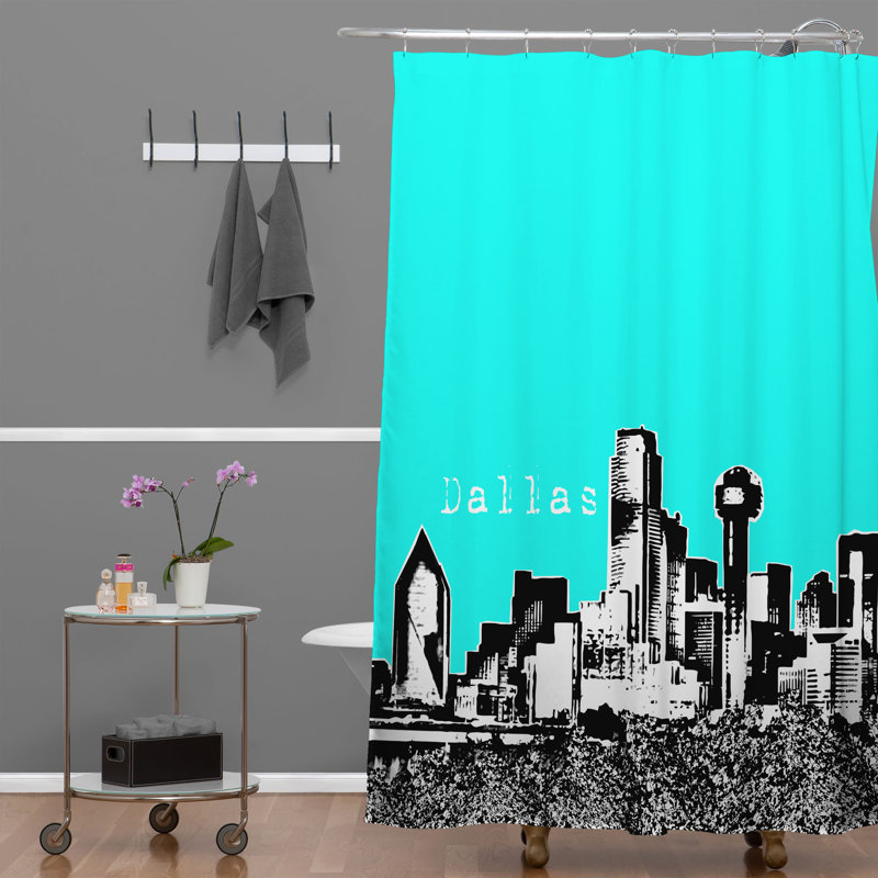 Rideau de douche simple dallas Bird Ave, Aigue-marine