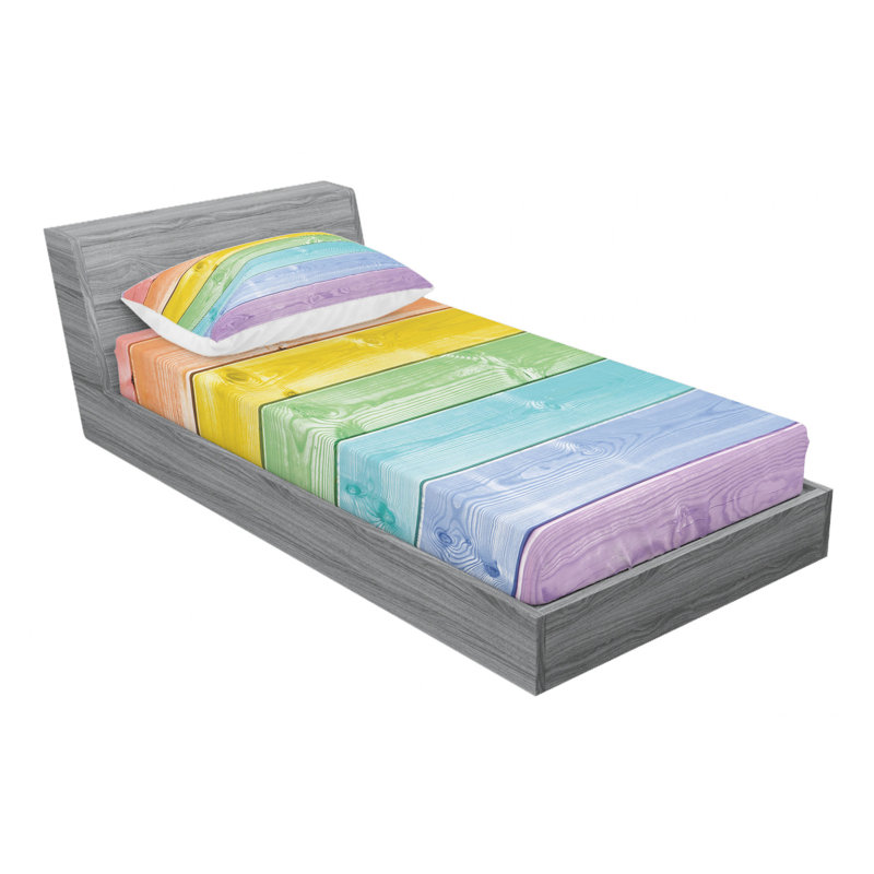 Microfiber Striped Sheet Set, Twin XL Sheet Set + Fitted Sheet + 1 Pillowcase