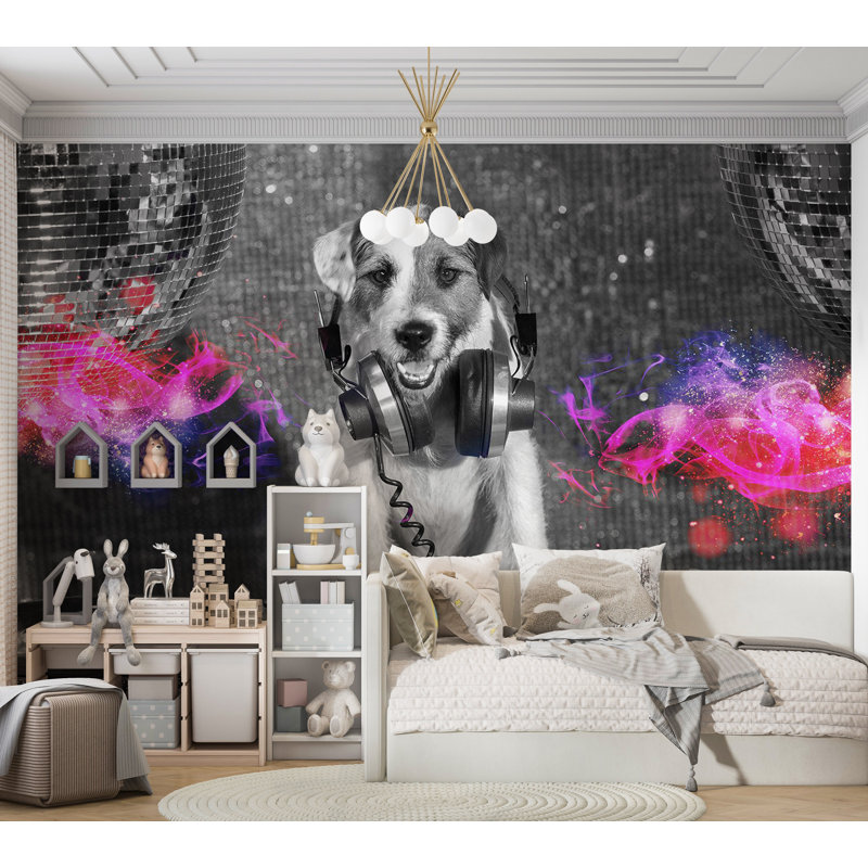 Papier peint animalier - Chien dj, L 41 po x l 59 po
