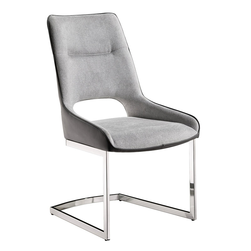 De 2 chaises de salle à manger rembourrées de mousse grise - forme carrée, base, pour siège moderne (2), rembourrage, sièges rembourrés