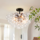 Catalyna Bubble Ball Semi Flush Mounting Ceiling Light Fixtures, Dia 20"
