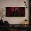 Figurine de squelette gothique en dentelle noire et rouge, toile murale d'Halloween-1521046723