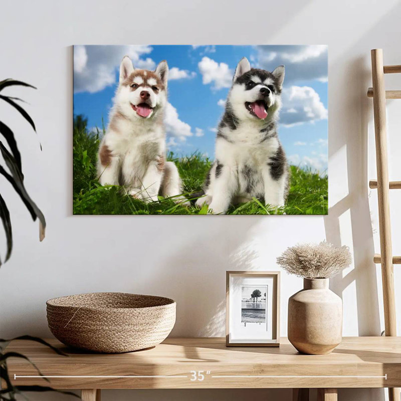 Husky Babies, 24" H x 36" W