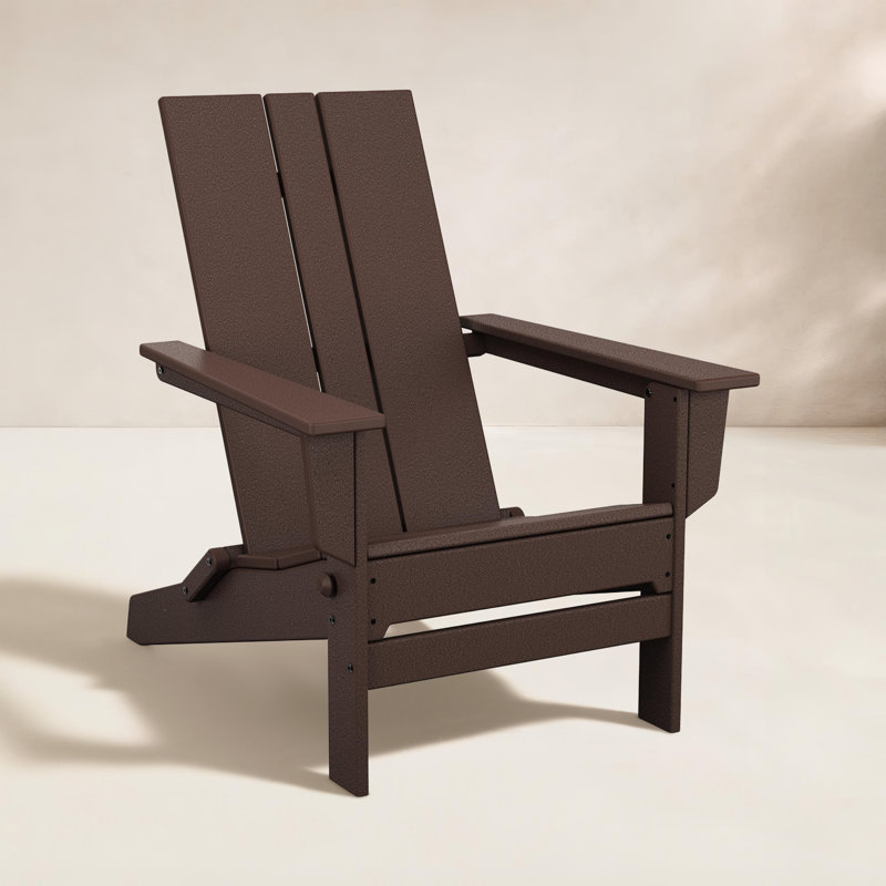 Chaise Adirondack pliante en polyéthylène haute densité 28,7 po, Marron foncé
