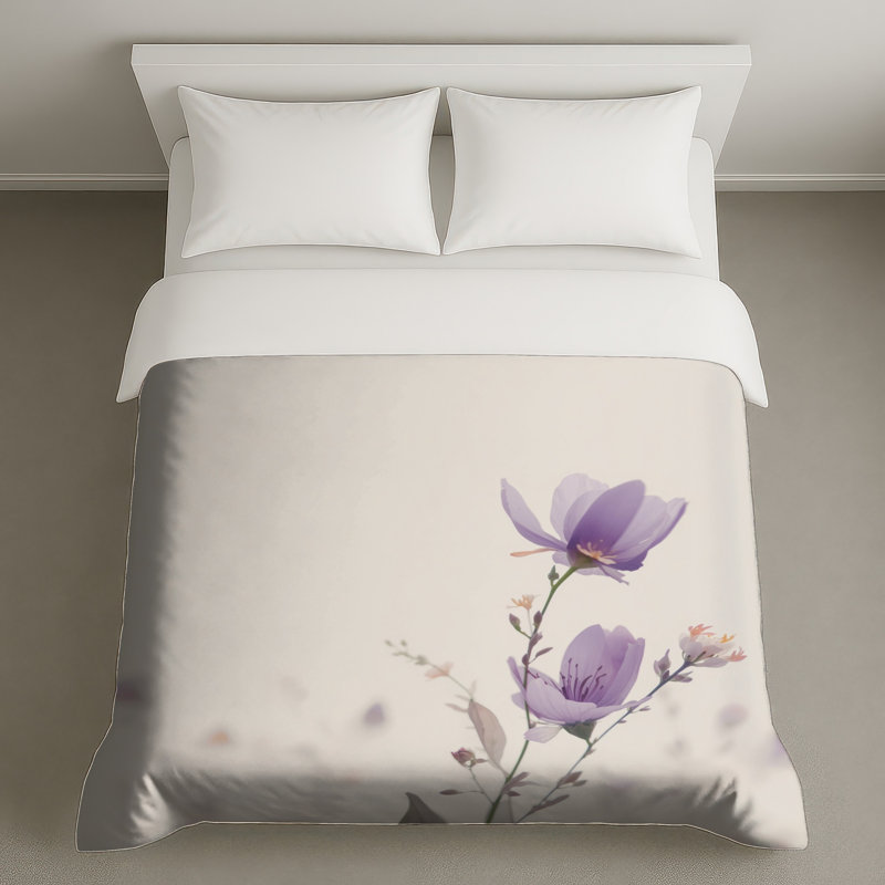 Purple Wildflowers Soft Duvet Covers, Twin