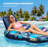 Inflatable Pool Floats With Removable Canopy, Large Pool Beach Floating Raft Lounge With 2 Cup Holders, Swimming Inflatable Pool Floats For Beach, Lake, Party