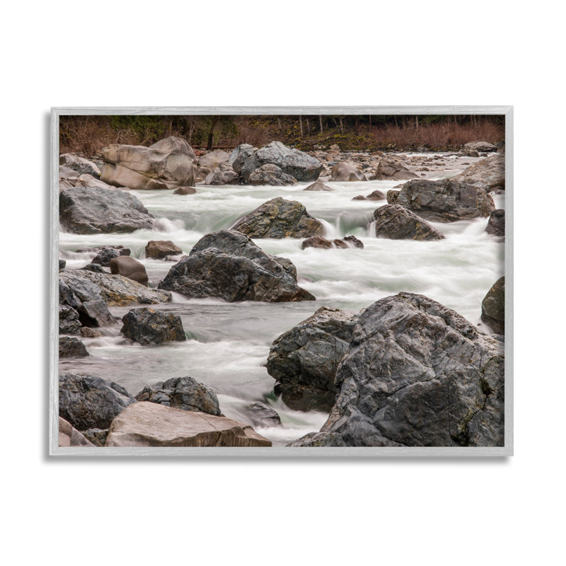 Rocky River Stream, eau qui coule, terre, par Matheson 935, H 11 po x l 14 po x P 1,5 po, Estampe numérique Farmhouse