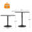 Bistro Pub Table Square Adjustable Height Cocktail Bar Table with Metal Base and Wooden Table Top-355443104-359556654