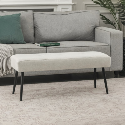 39 Inches Upholstered Tufted Ottoman Bench