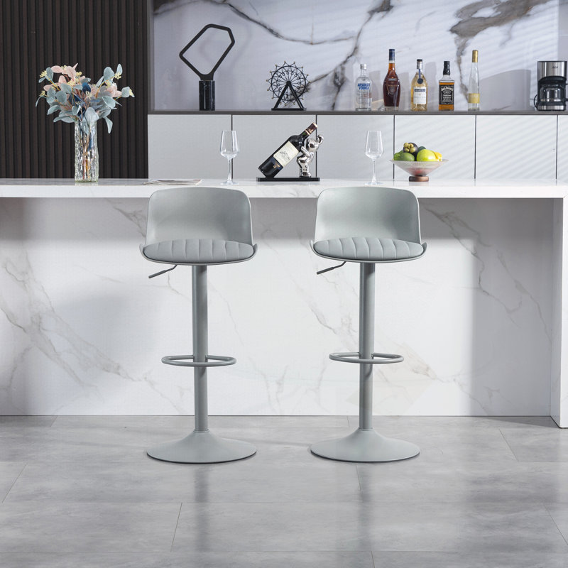 Ensemble de 2 tabourets de bar, Gris