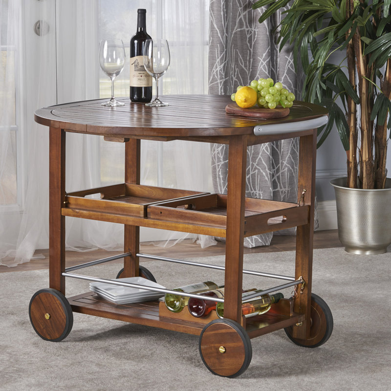 BAR CART, DROP LEAF DESIGN AND WHEELS