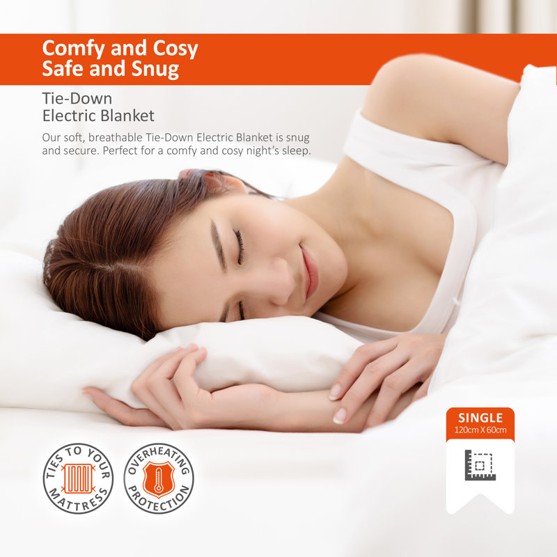 Warmer Tie-Down Electric Heated Blanket, W60 x L120cm