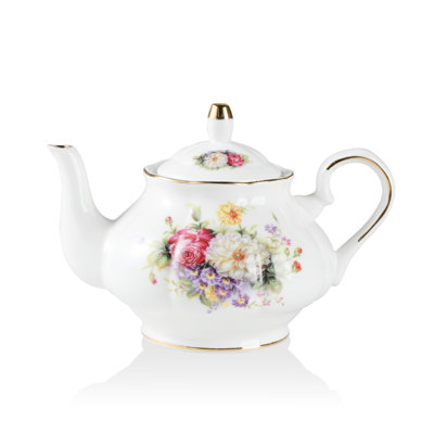 Théière en céramique avec infuseur Floral