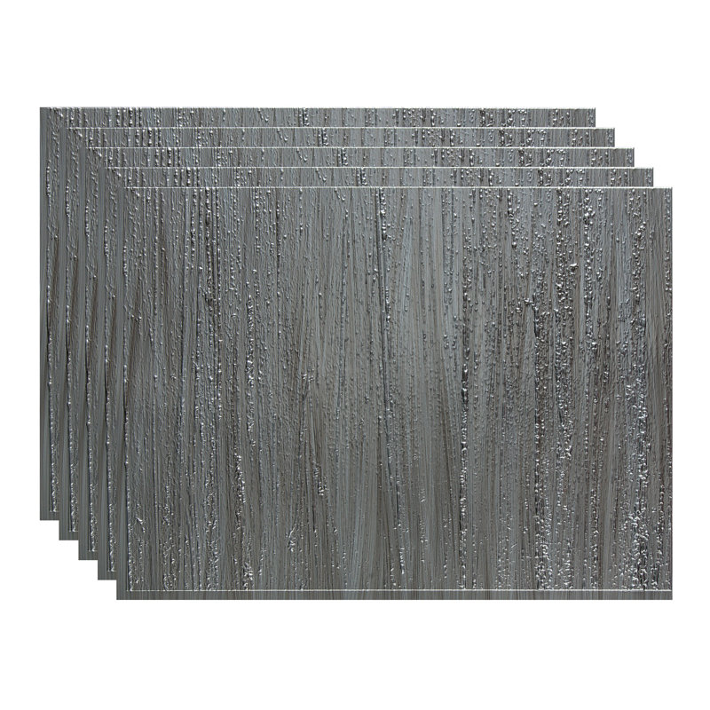Panneau de dosseret décoratif en vinyle 18 po x 24 po FASÄDE, Acier brossé
